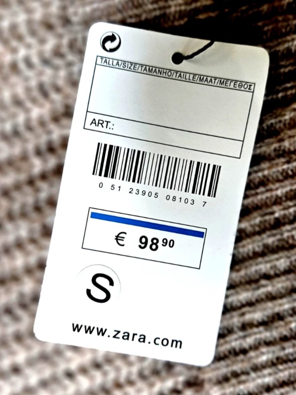 NEW Zara Asymmetrical Sleeveless Knit Sweater Vest Size S Oatmeal Brown NWT - Picture 6 of 8